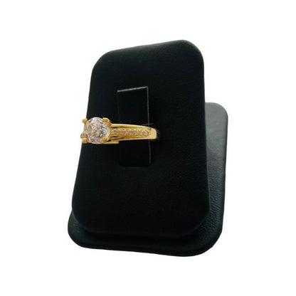 Anillo Clasico Compromiso 10 Kilates Zirconias + Obsequio