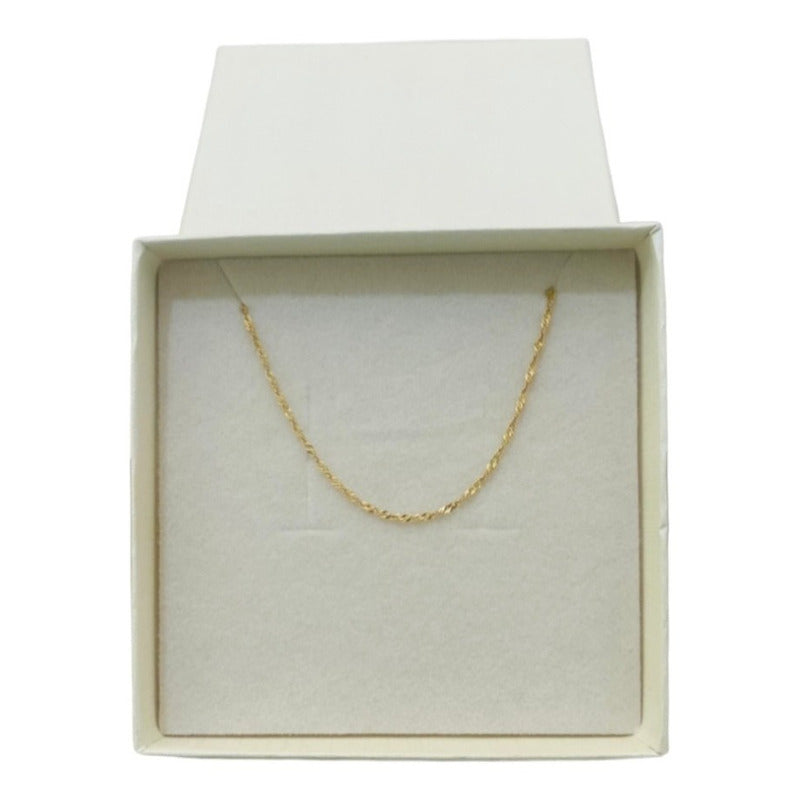 Juego Inicial Letra T Con Cadena 50 Cm Oro 14 K + Obsequio