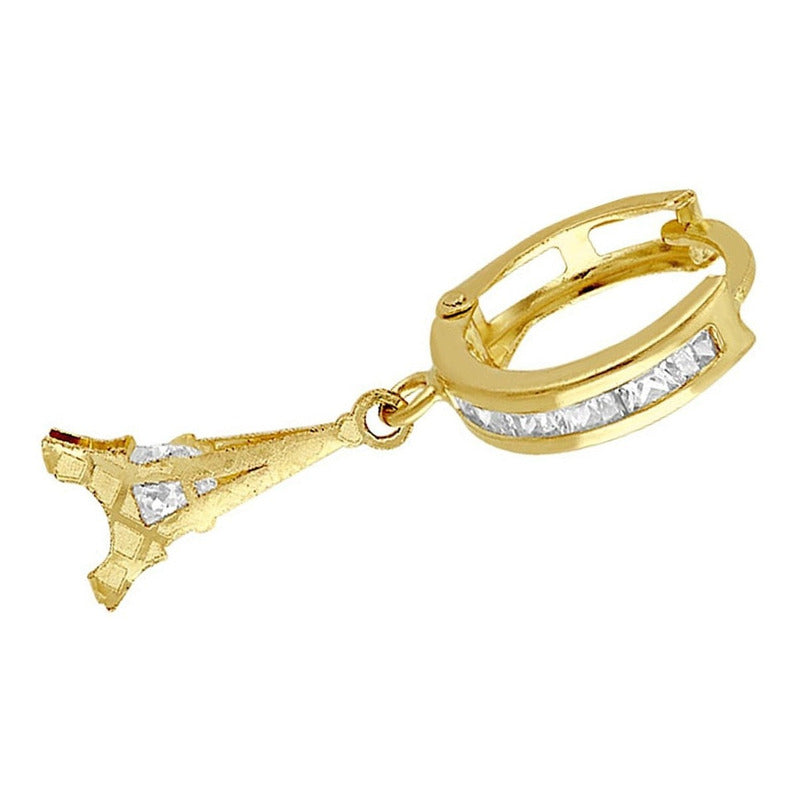 Huggies Torre Eiffel Laser En Oro De 10 K + Obsequio + Envio