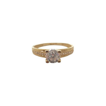 Anillo Clasico Compromiso 10 Kilates Zirconias + Obsequio