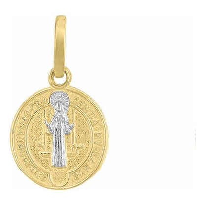 Medalla Mini San Benito En Oro De 10 K + Obsequio + Envio