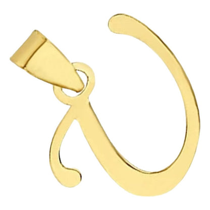 Juego Collar Letra U Lisa + Aretes Bola 10 K. + Regalo