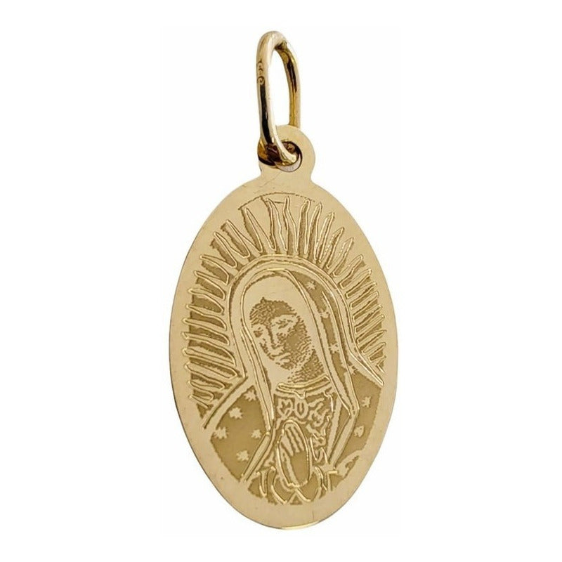 Medalla Oval De Virgen De Guadalupe Oro 14 K + Obsequio