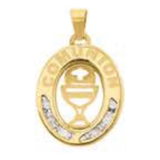 Medalla Primera Comunion Cadiz Circonias Oro 10 K + Obsequio