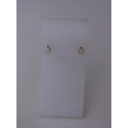 Broqueles Esfera Tornasol 4 Mm  Oro De 10 K + Obsequio