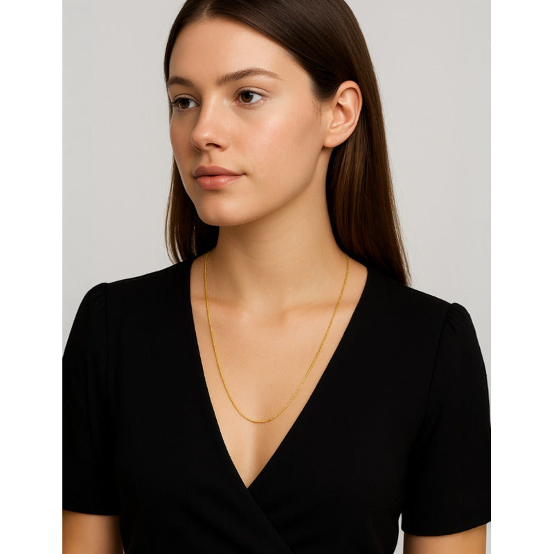 Cadena Torsal Oro 14k 45 Cm X 1 Mm + Reloj Regalo