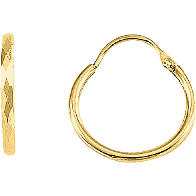 Arracadas Facetadas 1.4 Cm Oro 10 K + Obsequio