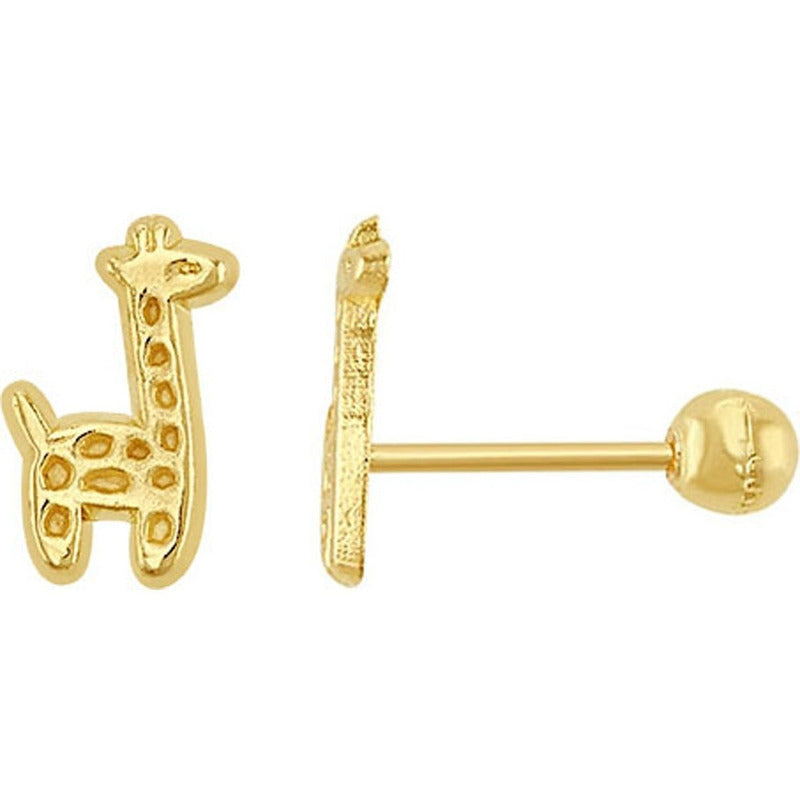 Broquel Jirafa En Oro De 10 K + Obsequio + Envío