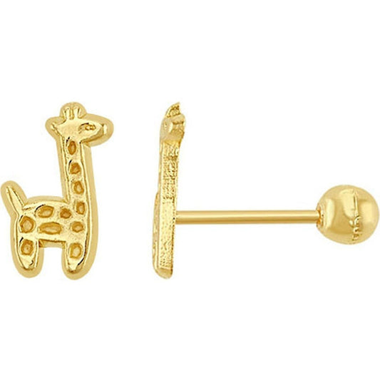 Broquel Jirafa En Oro De 10 K + Obsequio + Envío