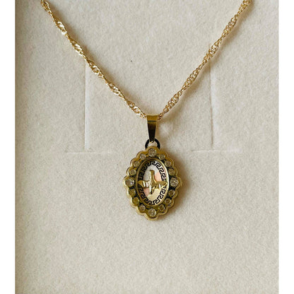 Medalla Espiritu Santo Grecas Circonias 3 Oros 10 K+obsequio