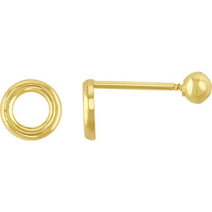 Broquel Mini Aro Liso En Oro De 10 K + Obsequio + Envío