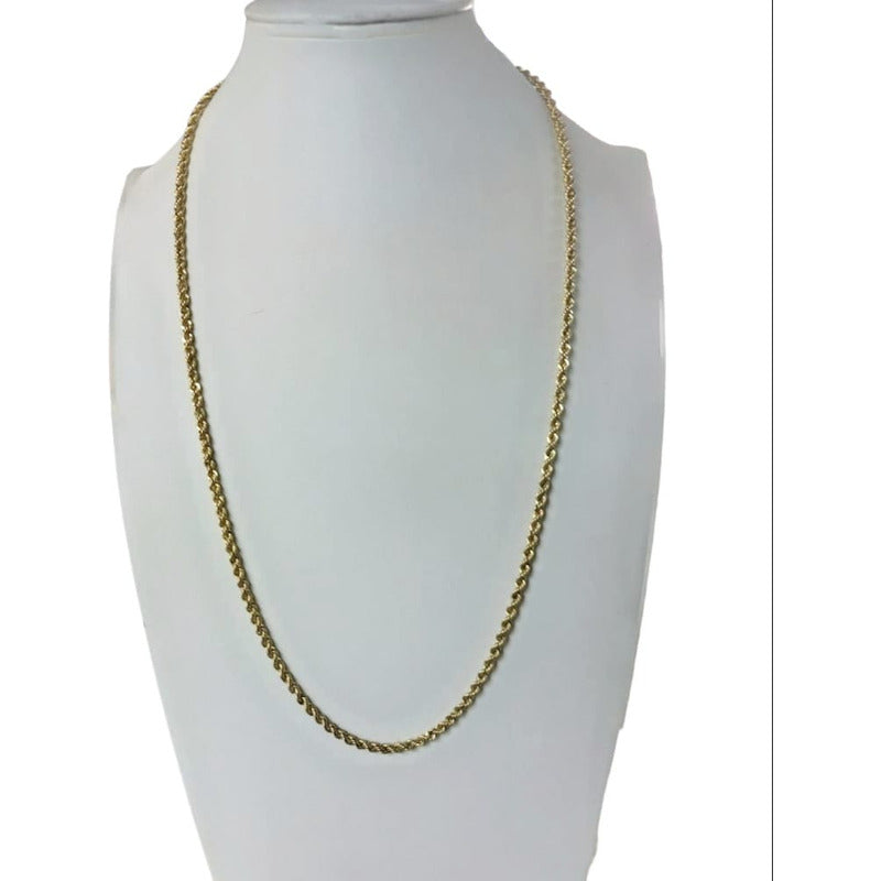 Cadena Torsal Maciza Oro 14 K 60 Cm Por 4 Mm  + Obsequio