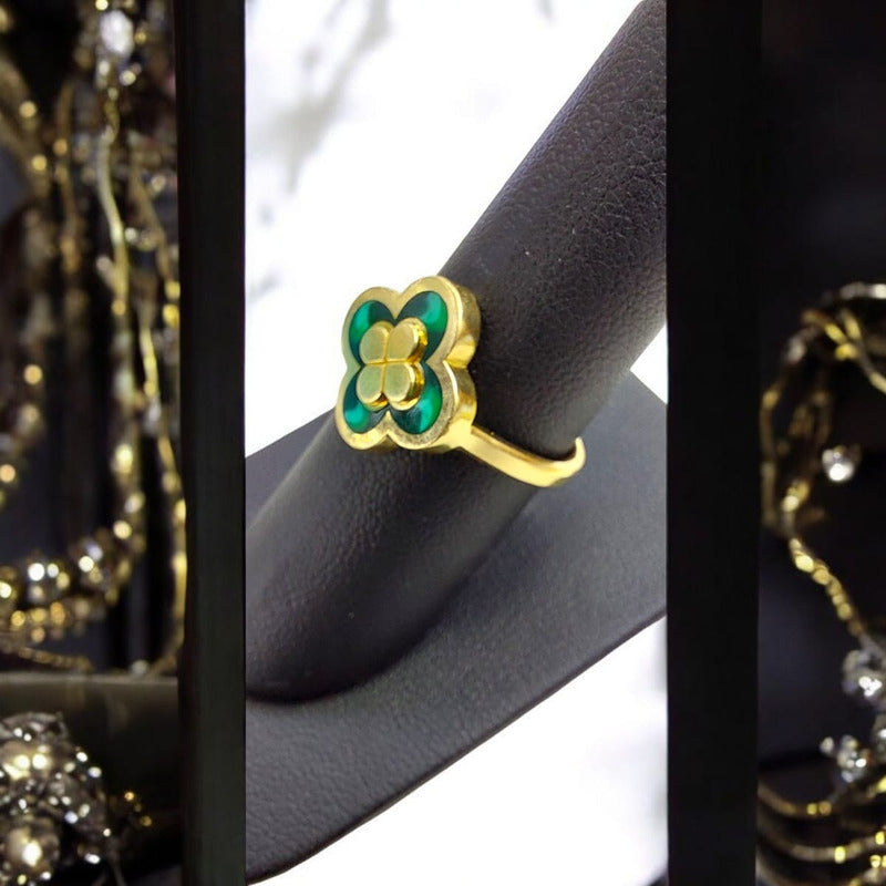 Anillo Trébol Joyería M De León Oro 14k + Regalo