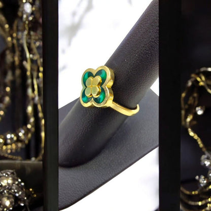 Anillo Trébol Joyería M De León Oro 14k + Regalo