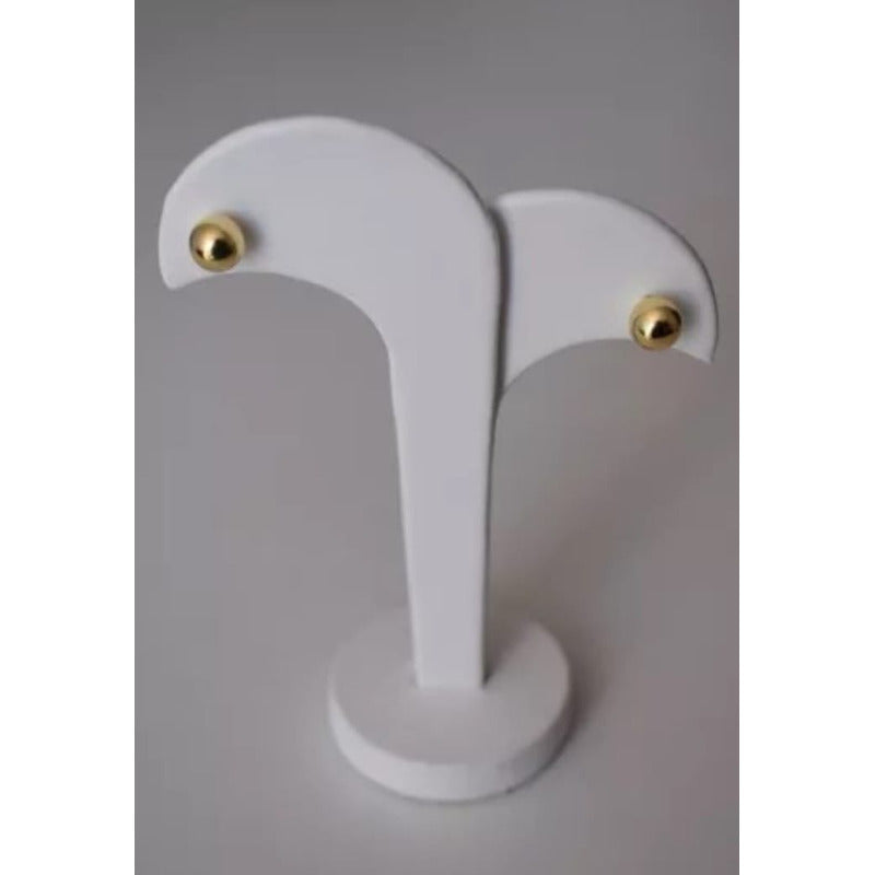 Juego Collar Letra  I   Lisa + Aretes Bola 10 K. + Regalo