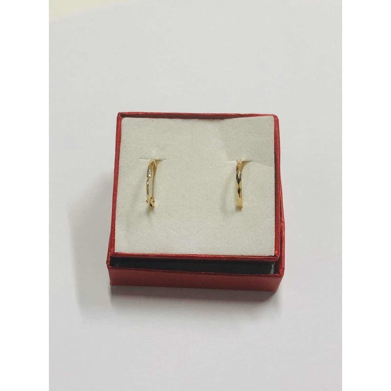 Juego Arracadas Y Aretes Facetados Oro 10 K + Obsequio