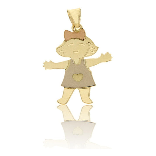 Dije Niña 3 Oros 14 K + Obsequio