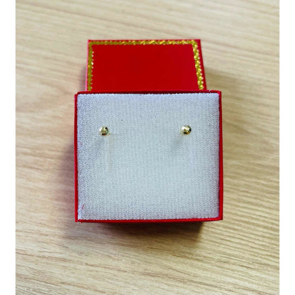 Broqueles Hongo Recto Para Bebé 4 Mm Oro De 14 K + Obsequio