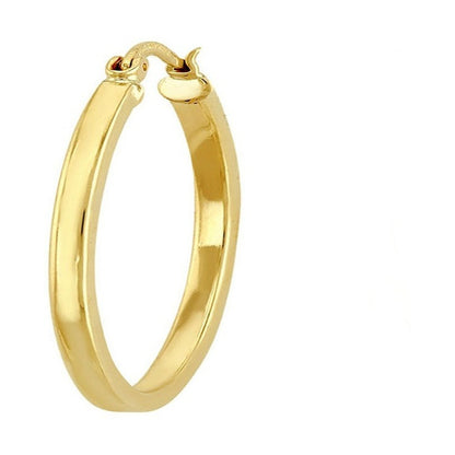 Arracada Oval Tubo Liso En Oro De 10 K + Obsequio + Envio