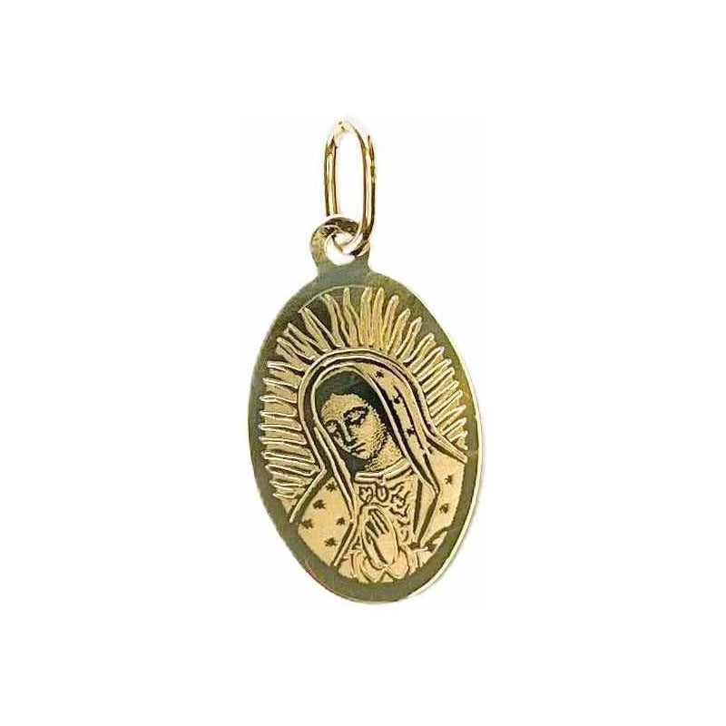 Medalla Oval De Virgen De Guadalupe Oro 14 K + Obsequio