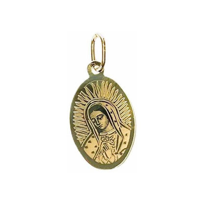 Medalla Oval De Virgen De Guadalupe Oro 14 K + Obsequio