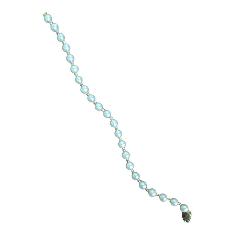 Pulsera Perla Potato 5.5 Mm Con Bolas En 1x1 Oro De 14 K Diámetro 18 Cm Largo 18 Cm