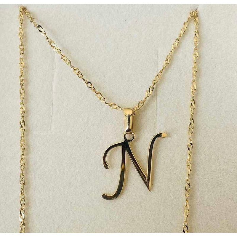 Dije Inicial Letra N Oro 14 K + Obsequio + Envio