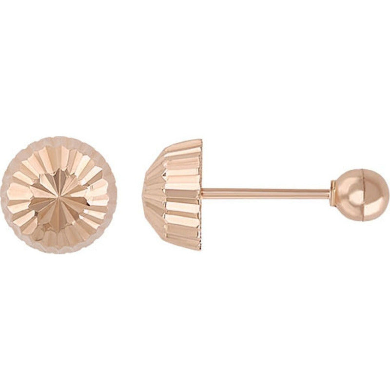 Broquel Hongo #2 En Oro Rosa De 10 K + Obsequio + Envío