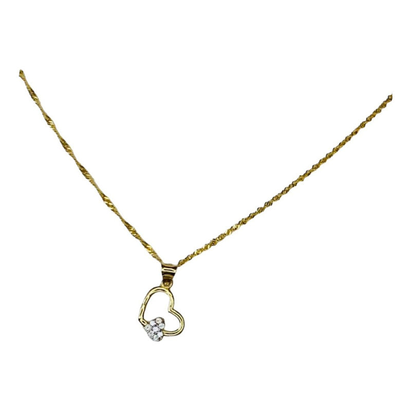 Dije Corazón Doble Oro 10 Kilates + Obsequio