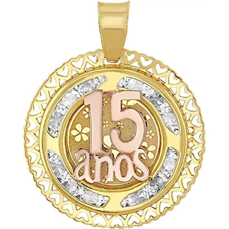 Juego Anillo Y Collar Xv Años Con Flores Oro 10 K + Obsequio