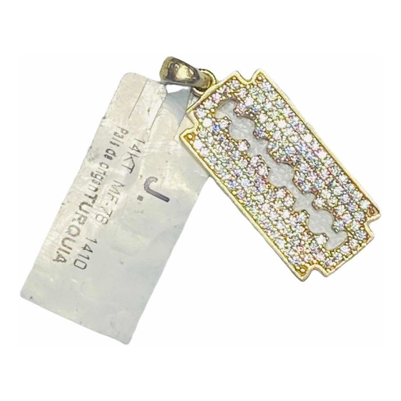 Dije Elegante De Navaja En Oro De 14 Kilates