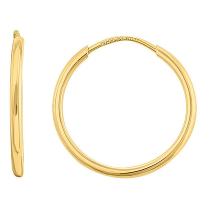 Arracadas Tubulares Lisas 1.5 Cm Oro 10 K + Obsequio