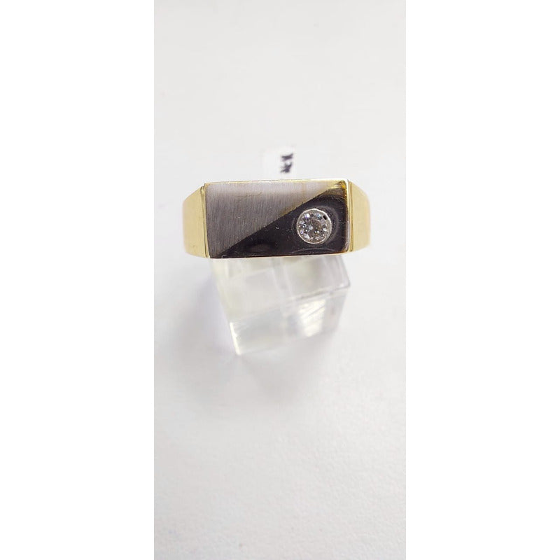 Anillo Sello Mate Joyería M De León Oro 14k + Regalo