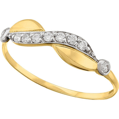 Anillo Inifnito Con Circonias En 2 Oros De 10 K + Obsequio