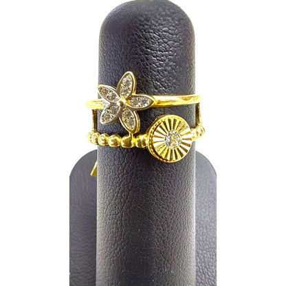 Anillo Fancy Doble Joyería M De León Oro 14k + Regalo