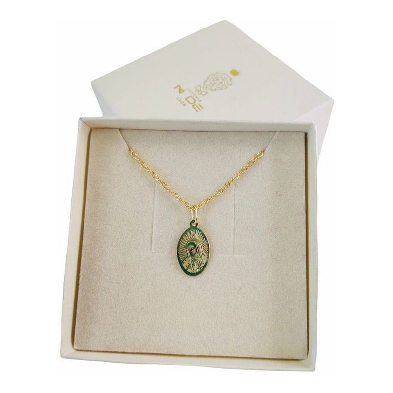 Medalla Oval De Virgen De Guadalupe Oro 14 K + Obsequio