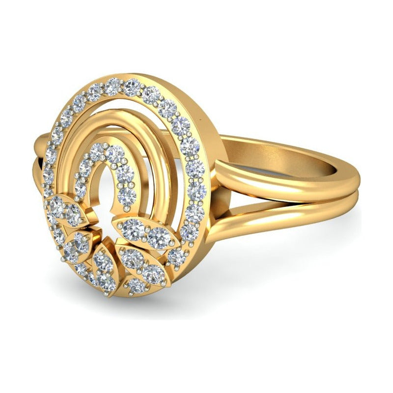 Anillo Espiral Floral Joyería M De León Oro 10k + Regalo