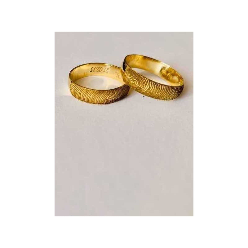 Argollas Matrimoniales Huella Dactilar Y Firma Oro 14 K