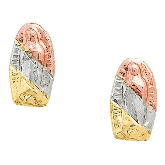 Broqueles Virgen Guadalupe 3 Oros De 10 K +