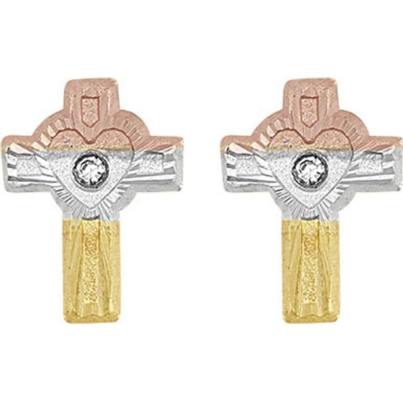 Broquel Cruz 3 Colores En Oro De 10 K + Obsequio + Envío