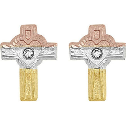 Broquel Cruz 3 Colores En Oro De 10 K + Obsequio + Envío