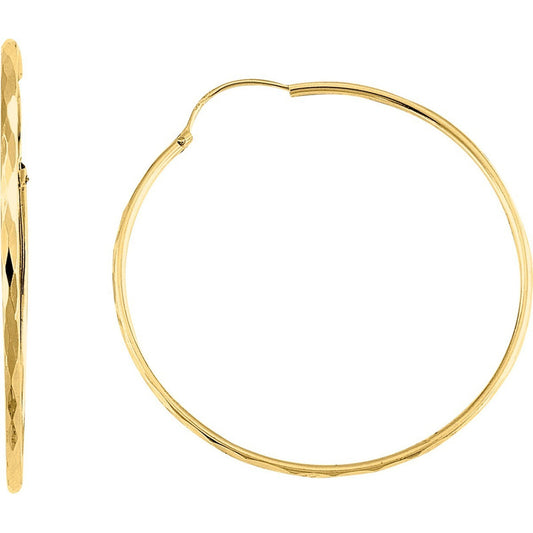 Arracadas Facetadas 4 Cm Oro 10 K +