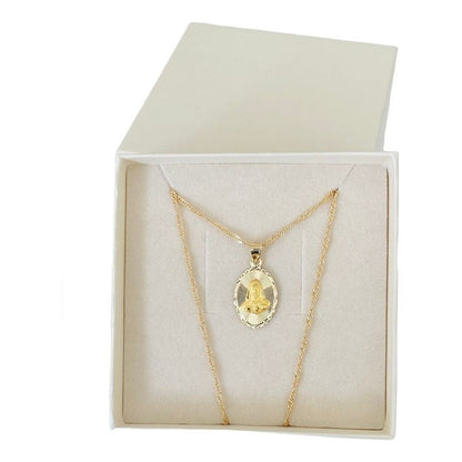 Kit Cadena Con  Medalla Sagrado Corazón Oro 10 K + Obsequio