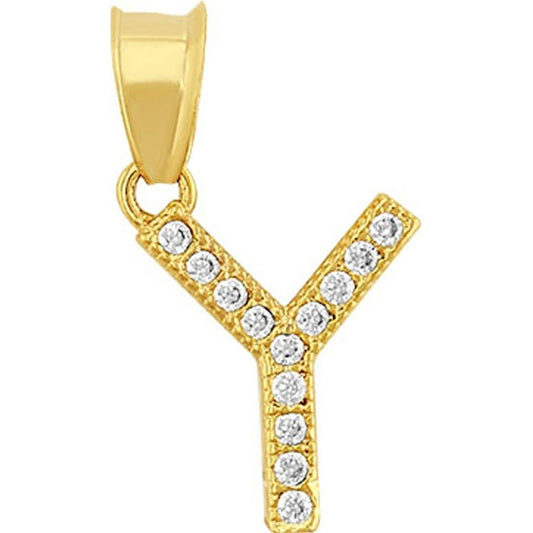 Dije Inicial Y Con Zirconias En Oro De 10 K + Obsequio