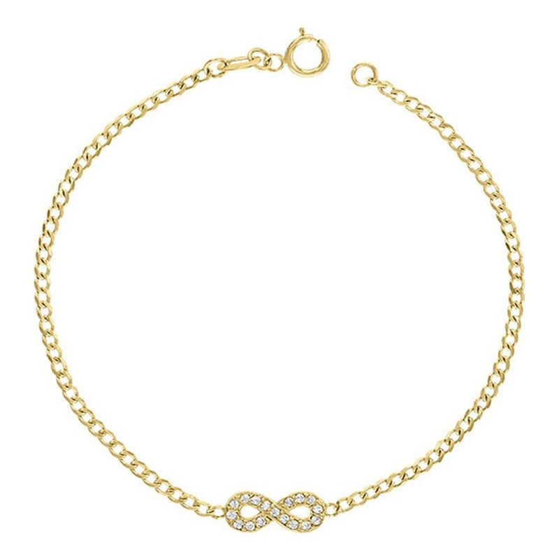 Pulsera Barbara Mini Infinito 18 Cm En Oro De 10 K +obsequio