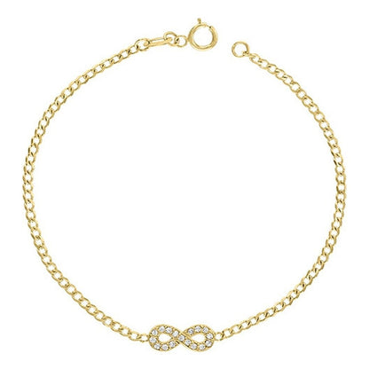 Pulsera Barbara Mini Infinito 18 Cm En Oro De 10 K +obsequio