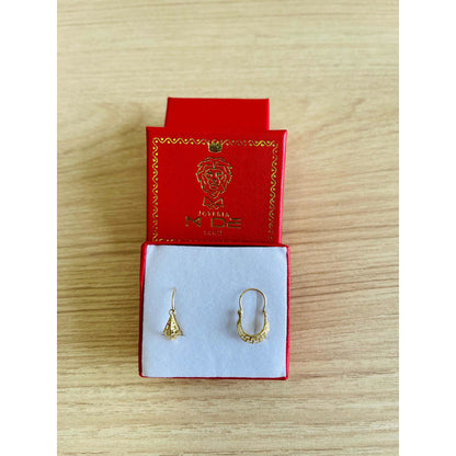 Juego Arracadas Canasta Y Corazones Oro 10 K + Obsequio