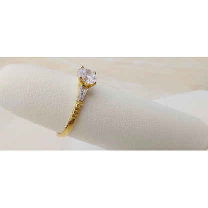 Anillo Solitario 2 Oros 10 Kilates Circonia + Obsequio