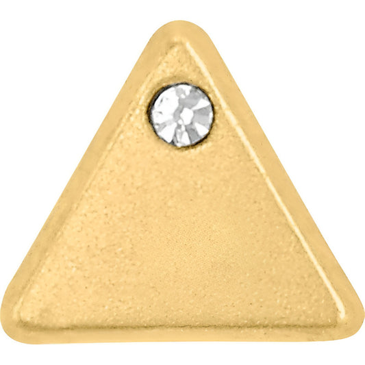 Elegantes Broqueles Triangulo Zirconias Oro De 14 Kilates