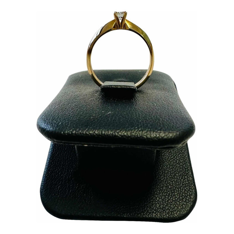 Anillo Compromiso Diamante Natural 0.24 Quilates Oro 14 K